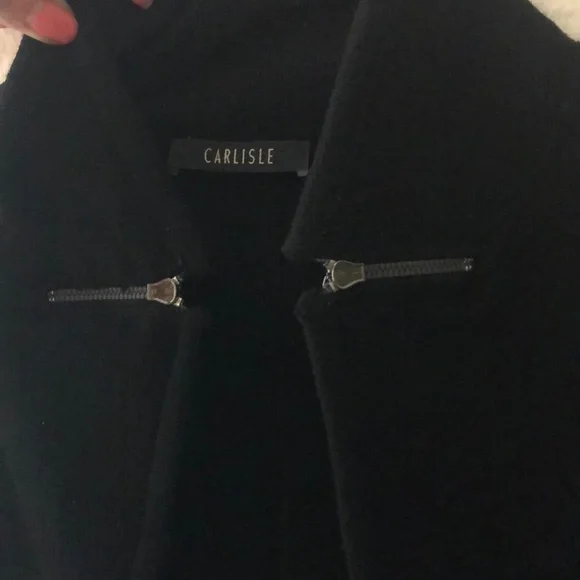 Vintage Black Carlisle 100% Merino Wool Jacket With Silver Hardware! - Picture 2 of 11